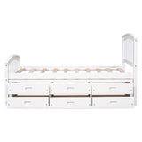 Twin Size Platform Storage Bed Solid Wood Bed with 6 Drawers