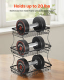 VEVOR 3 Tier Fruit Basket, Countertop Fruits Vegetable Bowl with Banana Hangers and Side Storage Basket, Metal Wire Storage Stand for Kitchen Counter, Holder Organizer for Bread Snack Veggies, Black