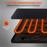 VEVOR Electric Warming Tray, 16.5" x 11" Portable Tempered Glass Heating Tray with Temperature Range (65-90 Celsius), Perfect for Dinner, Catering, Parties, Events, Entertaining and Holiday, Black