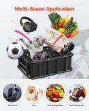VEVOR Rear Bike Basket, Medium Bicycle Basket with Cargo Net, Liner & Waterproof Cover, Heavy Duty Bike Back Basket for Adult Women/Men Carrying Dogs, Pets, Fruit & Grocery, Mounting Tools Included