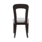 Dining Chairs Set of 2, Upholstered Kitchen Side Chairs with Gray Fabric Seating Dark Brown Solid Rubber Wood Legs, 330 LBS Weight Capacity