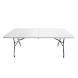 Techni Home 6 FT Granite White Folding Table with Easy-Carry Handle