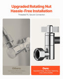 VEVOR Shower Head Extension Arm, 16 inches, Brass Shower Arm Extender with Flexible Adjustable Angle Height, Chrome Finish, G1/2 Universal Thread Connector Compatible, for Rain & Handheld Showerhead