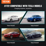 VEVOR J1772 to Tesla Charger Adapter, 80 Amp 240V AC, SAE J1772 EV Charging Adapter to Tesla Plug, with Storage Bag Anti-Drop Lock IP65 Material, Compatible with Tesla Model 3, Y, S, X