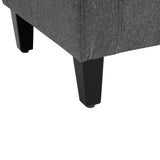 Linen Upholstered Storage Ottoman with Lift-Top Design Space-Saving Gray