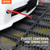VEVOR G80 V Bridle Chain, 3/8" x 3' Towing Chain Bridle with 15" J Hooks and Grab Hooks, Heavy Duty Transport Tow Chain Bridle with 7800 lbs Safe Working Load for Flatbed Trailer Wrecker Recovery