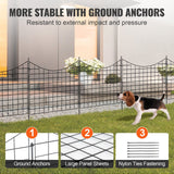 VEVOR Garden Fence, 36.6in(H) x29.5in(L) Animal Barrier Fence, Underground Decorative Garden Fencing with 2.5 Inch Spike Spacing, Metal Dog Fence for the Yard and Outdoor Patio, 5 Pack