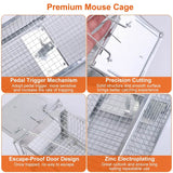 Dual Door Rat Trap Cage Humane with 2 Detachable U Shape Rod