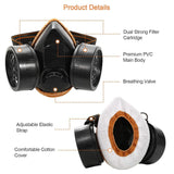 Dual Filter Cartridge Respirator Mask with Goggles