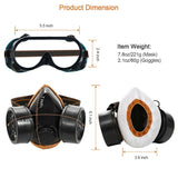 Dual Filter Cartridge Respirator Mask with Goggles