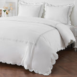 600 Thread Count Scallop Rope Embroidered Cotton Duvet Set