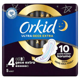 Orkid Ultra Gece Extra (Boy 4) - Nighttime Hygienic Pads with 60% Larger Back Section for Extra Protection