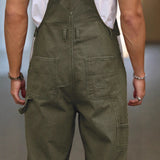 Fashionable Casual Street-style Suspender Jeans Workwear Pants