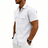 American-style Casual Loose-fit T-shirt With Two Pockets
