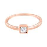 14K Rose Gold Plated .925 Sterling Silver 1/20 cttw Miracle Set Diamond Promise Ring (J-K Color, I1-I2 Clarity) - Size 6