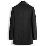 Men's Single-breasted Wool Overcoat With Cotton Lining And Extra Thickness