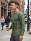 Mens Outdoor Casual Sporty Crew-neck Long-sleeve