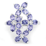 2.89 Carat Genuine Tanzanite .925 Sterling Silver Ring