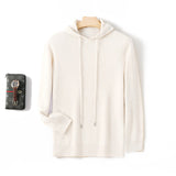 Hooded Solid-color Knitted Hoodie Sweater