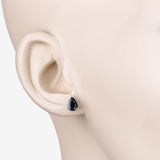 1.60 Carat Genuine Blue Sapphire 10K White Gold Earrings