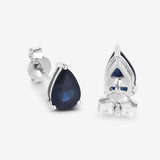 1.60 Carat Genuine Blue Sapphire 10K White Gold Earrings