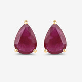 1.60 Carat Genuine Ruby 10K Yellow Gold Earrings