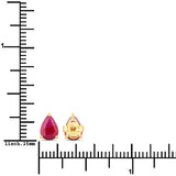 1.60 Carat Genuine Ruby 10K Yellow Gold Earrings