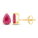 1.60 Carat Genuine Ruby 14K Yellow Gold Earrings
