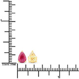 1.60 Carat Genuine Ruby 14K Yellow Gold Earrings
