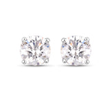 0.54 Carat Genuine White Diamond 14K White Gold Earrings