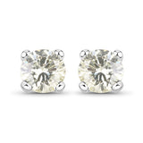 0.71 Carat Genuine White Diamond 14K White Gold Earrings