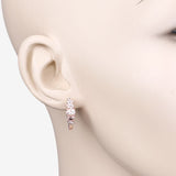 1.32 Carat Genuine Morganite and White Topaz .925 Sterling Silver Earrings
