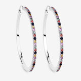 2.24 Carat Genuine Multi Sapphire .925 Sterling Silver Earrings