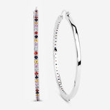 2.24 Carat Genuine Multi Sapphire .925 Sterling Silver Earrings