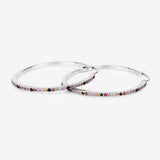 2.24 Carat Genuine Multi Sapphire .925 Sterling Silver Earrings