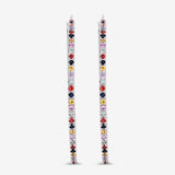 2.24 Carat Genuine Multi Sapphire .925 Sterling Silver Earrings