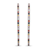 2.24 Carat Genuine Multi Sapphire .925 Sterling Silver Earrings
