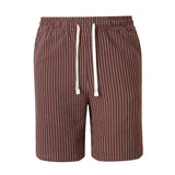 Mens Casual Sporty Striped Drawstring Shorts