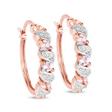 0.98 Carat Genuine Morganite and White Topaz .925 Sterling Silver Earrings