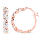 0.98 Carat Genuine Morganite and White Topaz .925 Sterling Silver Earrings