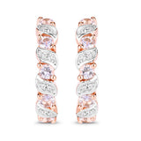 0.98 Carat Genuine Morganite and White Topaz .925 Sterling Silver Earrings