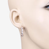 0.98 Carat Genuine Morganite and White Topaz .925 Sterling Silver Earrings