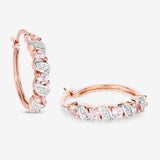 0.98 Carat Genuine Morganite and White Topaz .925 Sterling Silver Earrings
