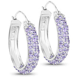 3.06 Carat Genuine Tanzanite .925 Sterling Silver Earrings