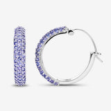 3.06 Carat Genuine Tanzanite .925 Sterling Silver Earrings