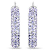 3.06 Carat Genuine Tanzanite .925 Sterling Silver Earrings