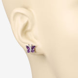 1.00 Carat Genuine Amethyst .925 Sterling Silver Earrings