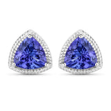 4.24 Carat Genuine Tanzanite 14K White Gold Earrings