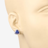 4.24 Carat Genuine Tanzanite 14K White Gold Earrings