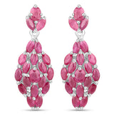 4.12 Carat Genuine Ruby .925 Sterling Silver Earrings